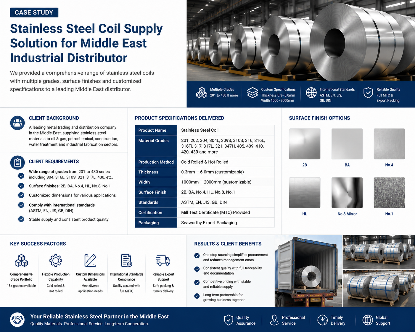Latest company case about Stainless Steel Coil Supply Solution for Middle East Industrial Distributor